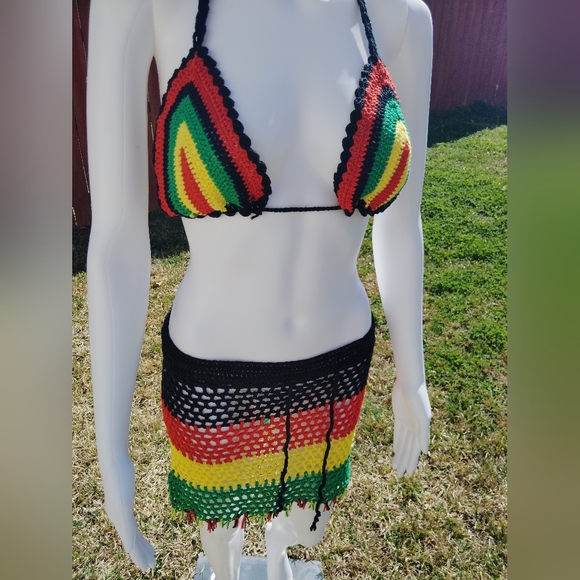 Colorful Crochet Bikini Set - Picture 1 of 7